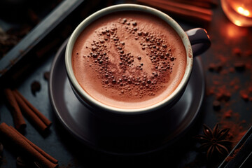 Hot chocolate drink background