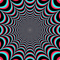 Hypnotic Black, Aqua and Pink Optical Illusion