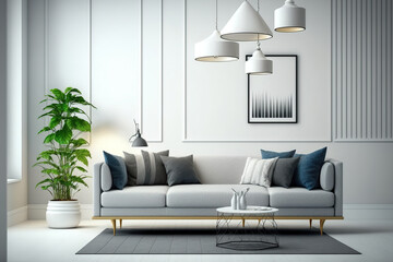 modern sofa living room. Generative AI