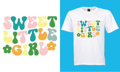 Wavy, Retro, Groovy Style,girl t-shirt Design
