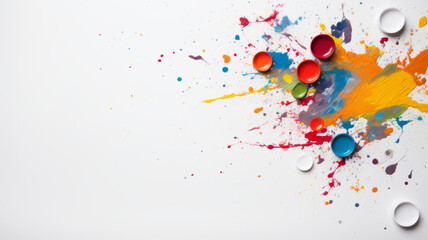 abstract colorful splash on white background for creativity feeling