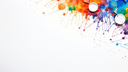 Fototapeta na wymiar abstract colorful splash on white background for creativity feeling