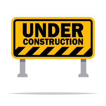 Under construction sign barrier vector isolated illustration