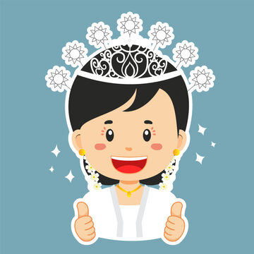 Happy Banten Indonesian Character Sticker