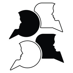 Man and woman line speech bubbles