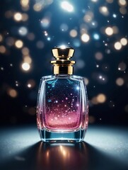 Ilustración vertical de un elegante frasco de perfume - obrazy, fototapety, plakaty