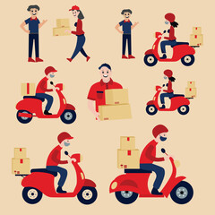 set of people delivery