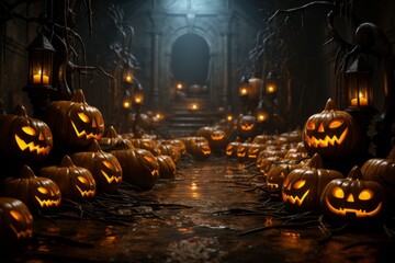 Obraz premium Spellbinding Halloween Backdrop, Generative AI