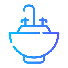 backwash sink Line Gradient Icon