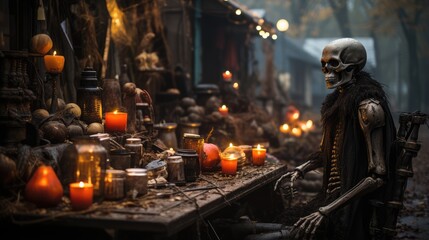 Haunted Festival Mood with Candles