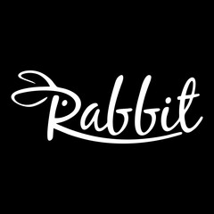 rabbit typography logo vector, premium, clean, simple, modern