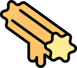 Churro icon outline vector. Spanish food. Spain pastry color flat
