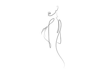 Stylish beautiful fashion girl on a white background. Sketch of fashion woman. Fashion, style, youth, beauty. Graphic, sketch, drawing, vector illustration. Pro vector.