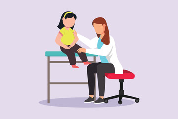 Obraz premium Medical personnel consulting patient concept. Colored flat vector illustration isolated. 