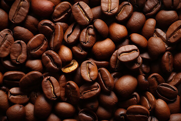 Naklejka premium A Mesmerizing Background of Coffee Beans, Unveiling the Richness and Warmth of the Bean World. created with Generative AI