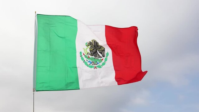 Flag of Mexico against white background. . High quality 4k footage