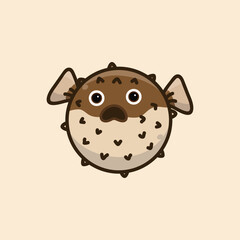 Puffer Fish Cute Vector Illustration sticker