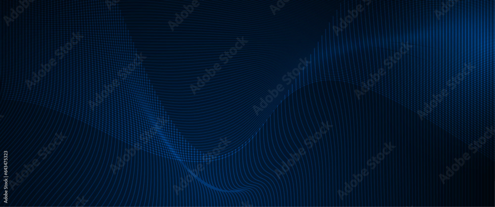 Wall mural vector abstract cyberspace and blue line pattern movement, graphic design over dark blue space backg