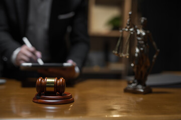 Male lawyer or judge consult having team meeting with client, Law and Legal services concept..