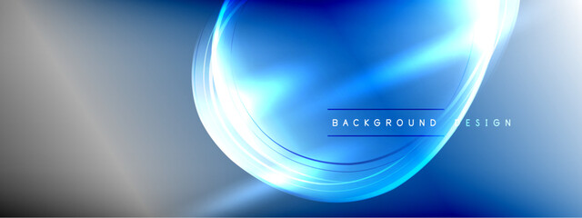 Vector abstract background - liquid transparent bubble shapes on fluid gradient with shadows and light effects
