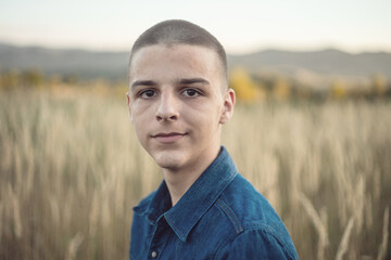 portrait of happy boy outdoor