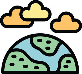 Eco bio earth icon outline vector. Plastic garbage. Program chemical color flat