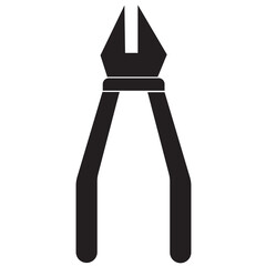 Digital png illustration of black pliers on transparent background