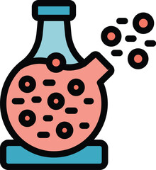 Chemical flask icon outline vector. Waste factory. Reuse disposal color flat