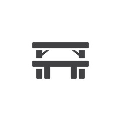 Camping table and chair vector icon