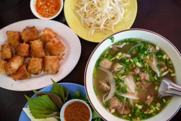 A set of Pho, the traditional Vietnamese food.