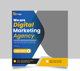 Digital Marketing Social Media Post Design in Vector