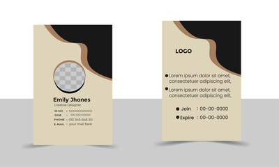 Corporate Modern and simple business ID Card Design Template.