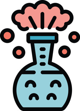 recommend clip art: Chemical flask icon outline vector. Business success. Finance strategy color flat
