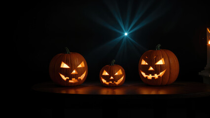 Halloween background, pumpkins 