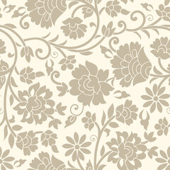 Fototapeta na wymiar Seamless vector floral wallpaper pattern design