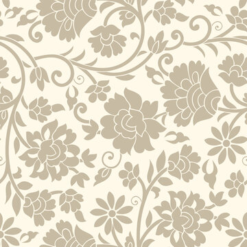 Seamless vector floral wallpaper pattern design