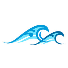 ocean wave logo icon flat vector illustration logo icon clipart isolated on white background
