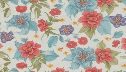 Vector illustration of a seamless floral pattern with spring flowers. Lovely floral background in sweet colors

