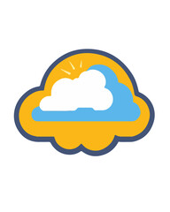 Cloud simple vector illustration isolated cartoon design