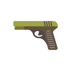 Fototapeta premium Hand gun, vector flat paintball or airsoft icon