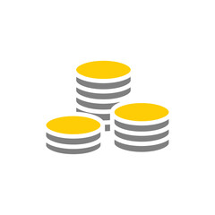 Coin pile, finance, money and banking glyph style vector icon