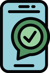 Phone survey icon outline vector. Vote election. Public paper color flat