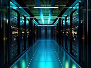 Obraz premium Server room, generative ai
