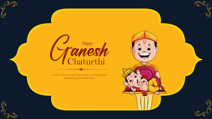 Banner design of Happy Anant Chaturdashi Indian festival template