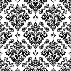 Orient classic pattern. Seamless abstract background with vintage black and white elements. Orient background. Ornament for wallpapers and packaging