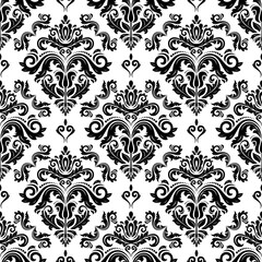 Orient classic pattern. Seamless abstract background with vintage black and white elements. Orient background. Ornament for wallpapers and packaging
