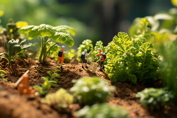 Miniatures adventuring inside a vegetable forest