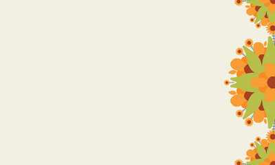 beautiful flower and floral ornament background with copy space
