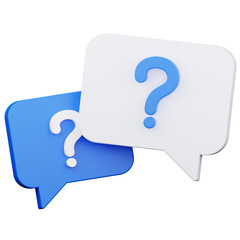 Speech Bubble Question Mark 3D Illustration