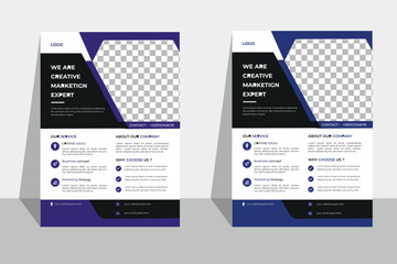 Obraz premium design templateCorporate business flyer template design set with blue, blue color. marketing, business proposal, promotion, advertise, publication, cover page. new digital marketing flyer set. poster 